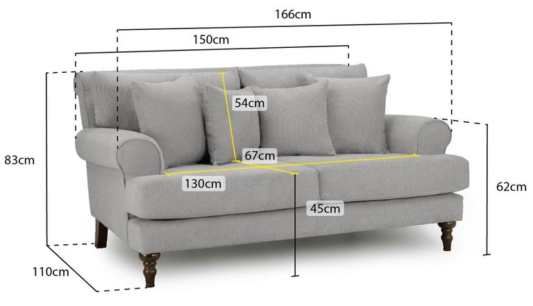 Summer Sofa - Grey Fabric - 2 Seater