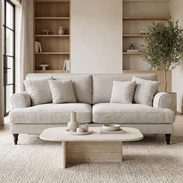 Summer Sofa - Beige Fabric - 3 Seater