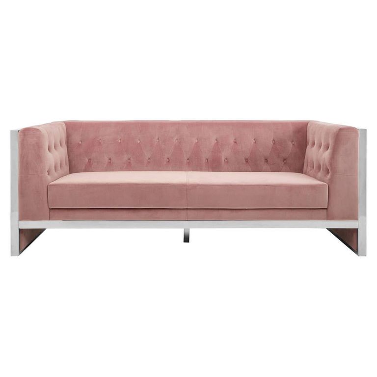 Vogue Sofa - 3 Seater - Pink Velvet Fabric