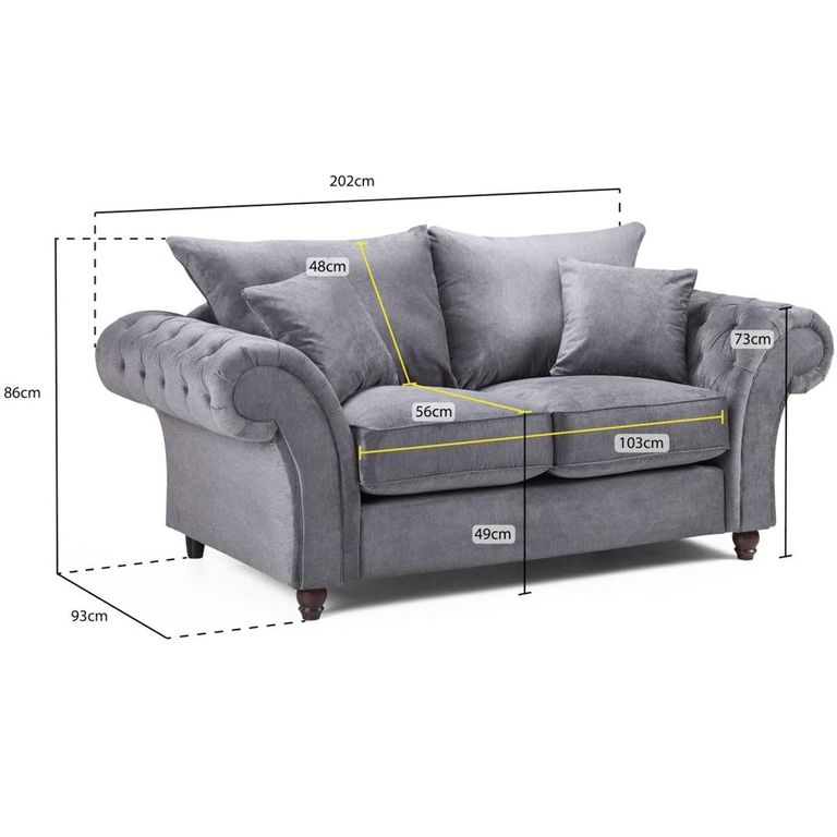 Windsor Sofa - Fullback - Stone - 2 Seater