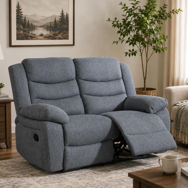 Windsor Recliner Sofa - 2 Seater - Dark Grey Fabric