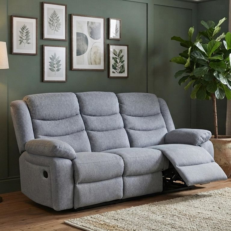 Windsor Recliner Sofa - 3 Seater - Grey Fabric