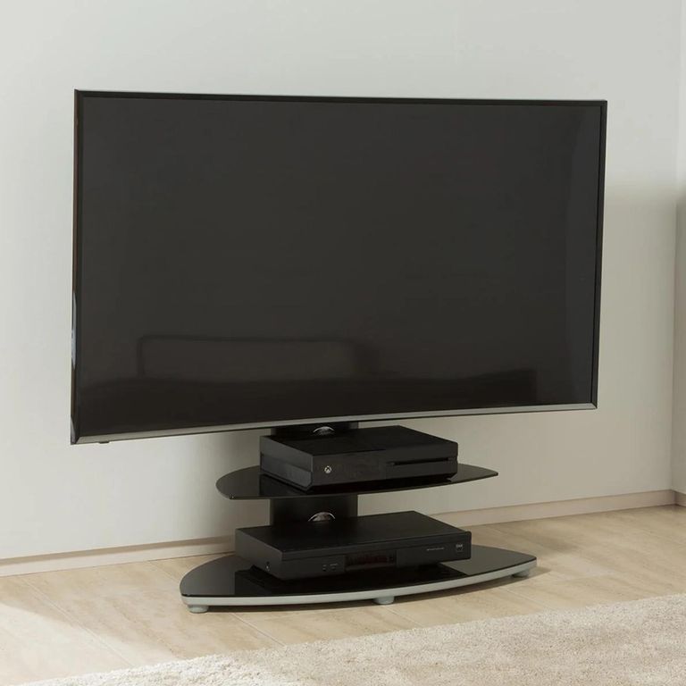 Osmium TV Stand - 2 Shelf with Bracket - Black - OSMB800/2-S
