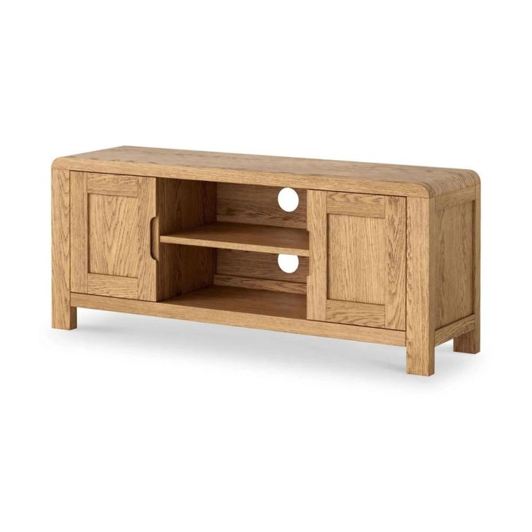 Thurlestone Curved TV Unit - 2 Door - Oak