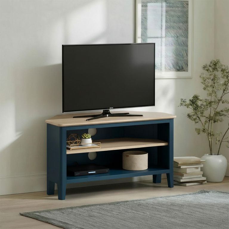 Marlow Corner TV Unit - Blue