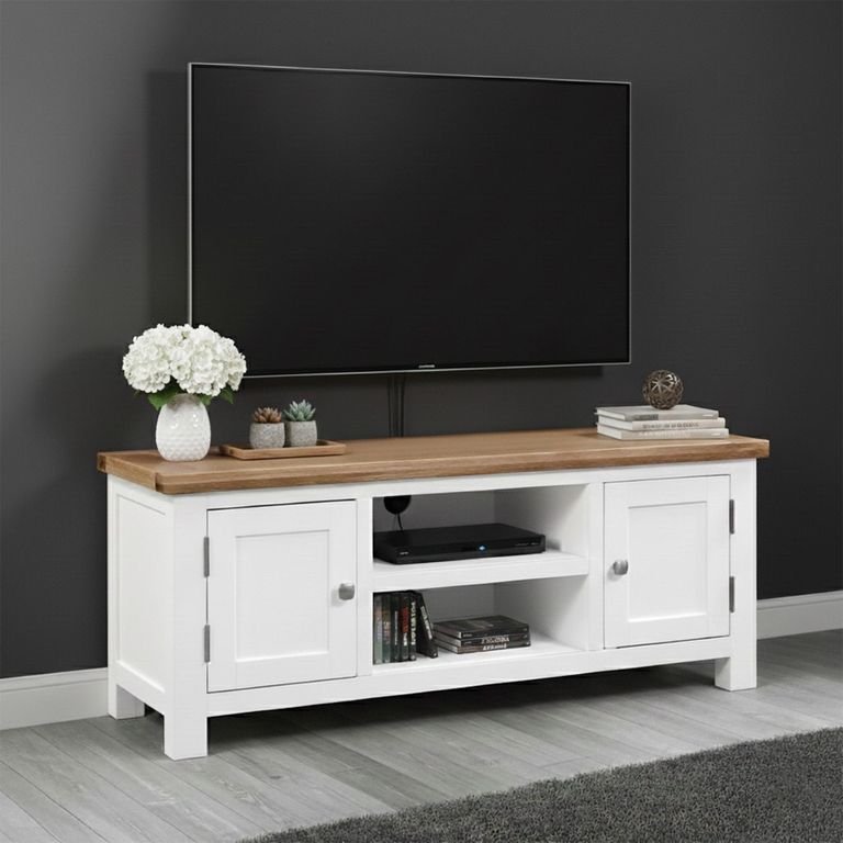 Lundy TV Unit - 120cm - White Painted