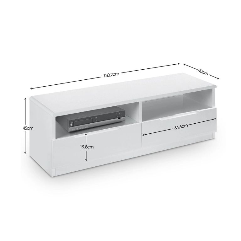 Manhattan TV Unit - 2 Drawer - White Gloss