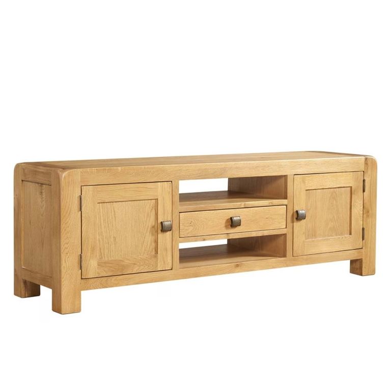 Curve Wide TV Unit - 145cm - Oak