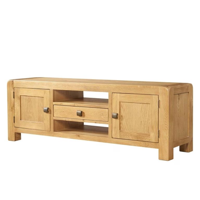 Curve Wide TV Unit - 145cm - Oak