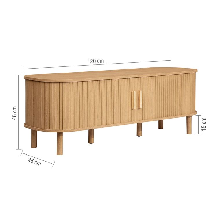 Axel TV Unit - Small - Oak Fluted