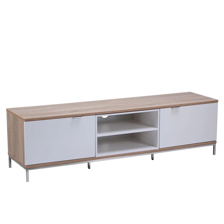 Chaplin TV Stand - White & Light Oak - 160cm - ADCH1600-WHT