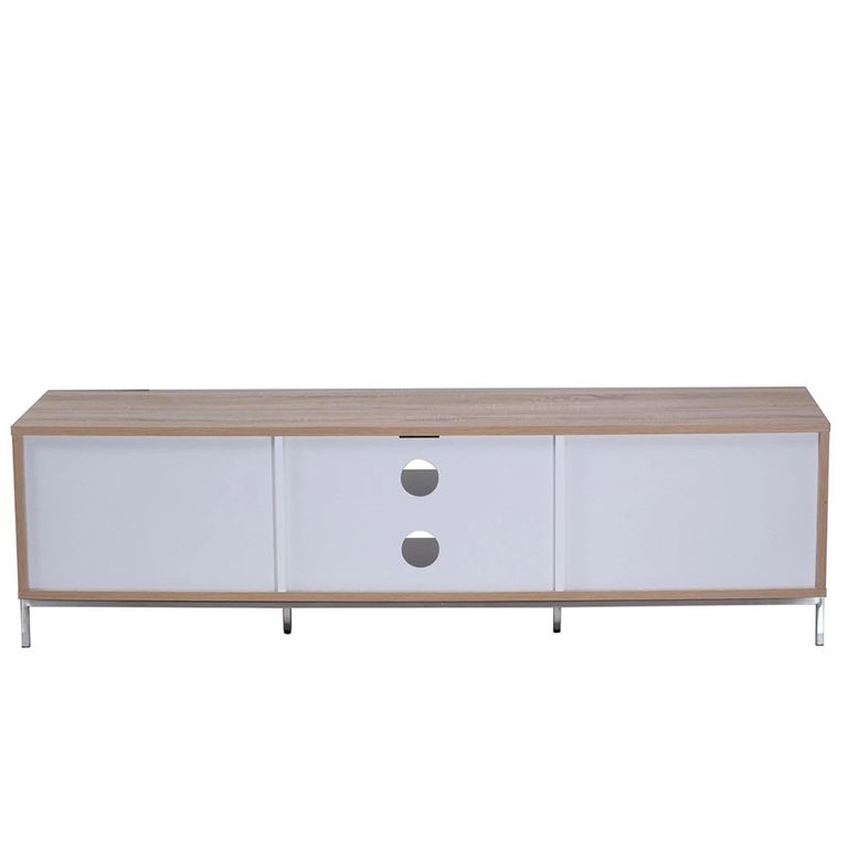 Chaplin TV Stand - White & Light Oak - 160cm - ADCH1600-WHT