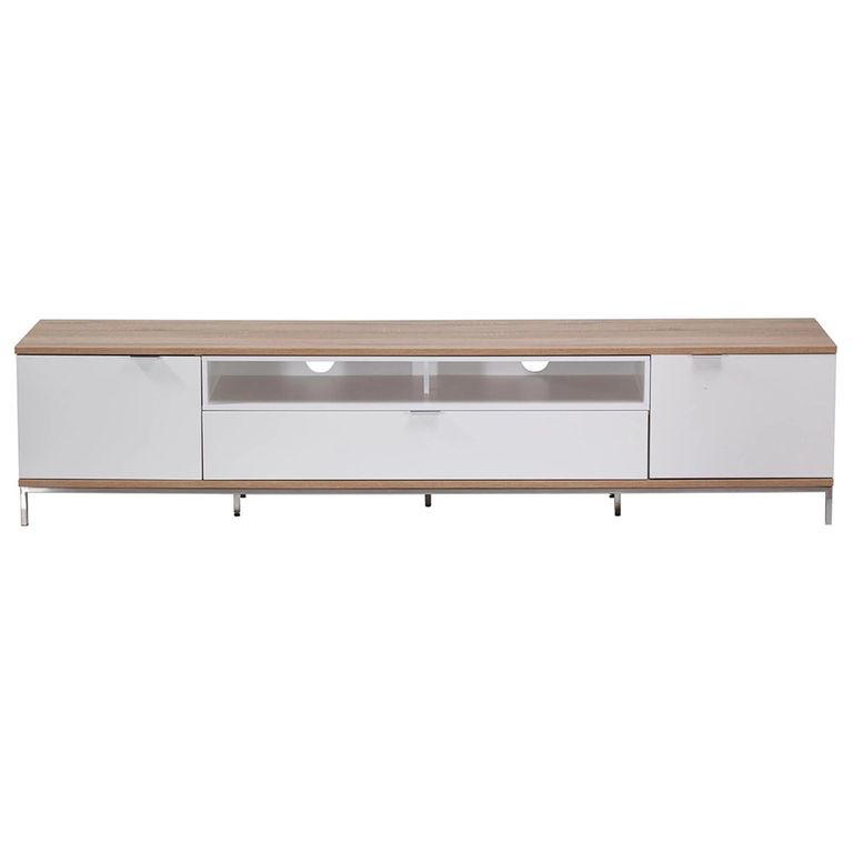 Chaplin TV Stand - White & Oak - 200cm - ADCH2000-WHT