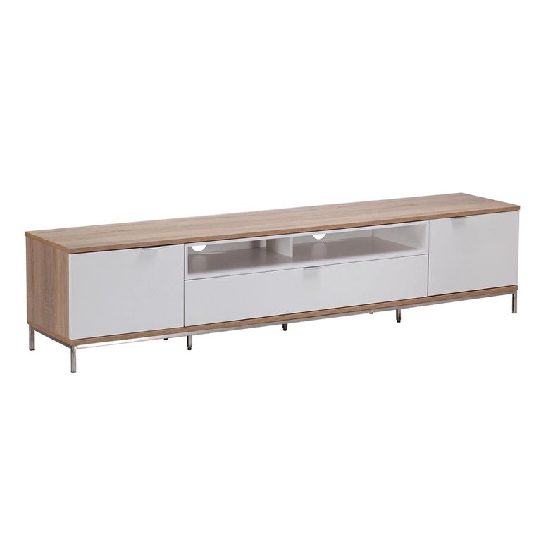 Chaplin TV Stand - White & Oak - 200cm - ADCH2000-WHT