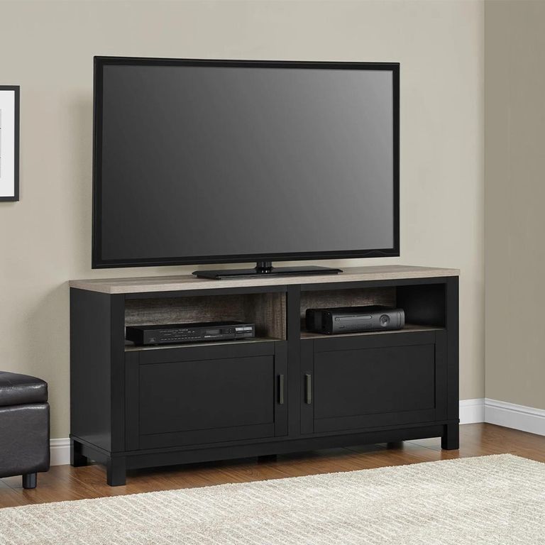 Carver TV Cabinet - Weathered Oak & Black - 1753296PCOMUK