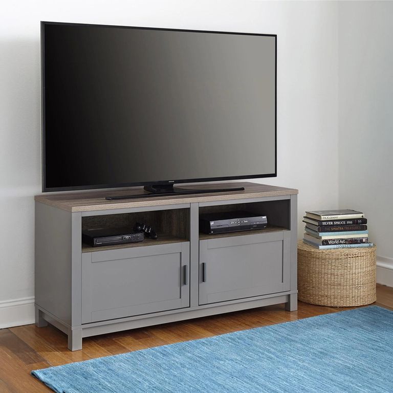 Carver TV Cabinet - Weathered Oak & Grey - 1753196COMUK