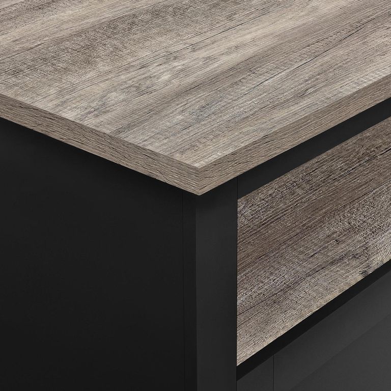 Carver TV Cabinet - Weathered Oak & Black - 1753296PCOMUK