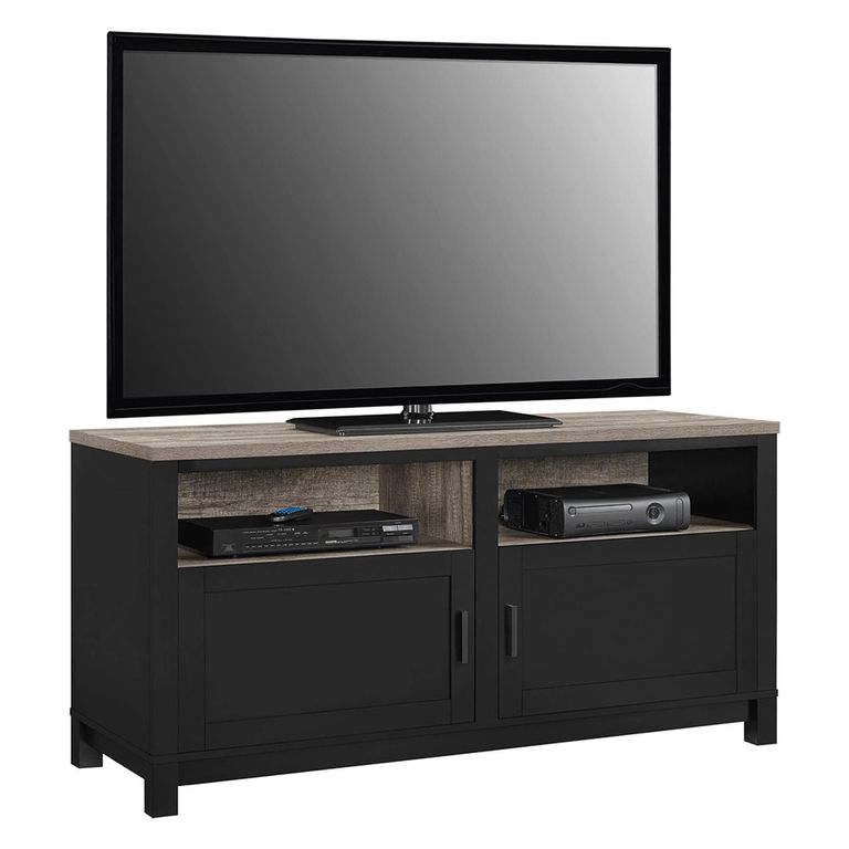 Carver TV Cabinet - Weathered Oak & Black - 1753296PCOMUK