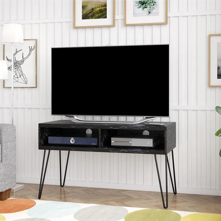 Novogratz Athena TV Stand - Black Marble Effect - 1748899COMNUK