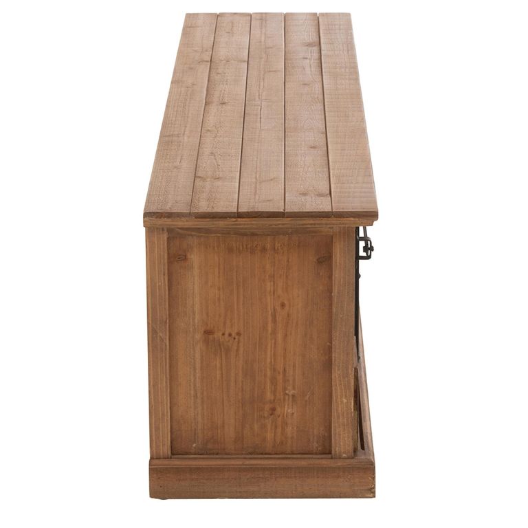 Mia TV Unit - 2 Sliding Door - 4 Drawer - 160cm - Medium - Natural Wood and Glass