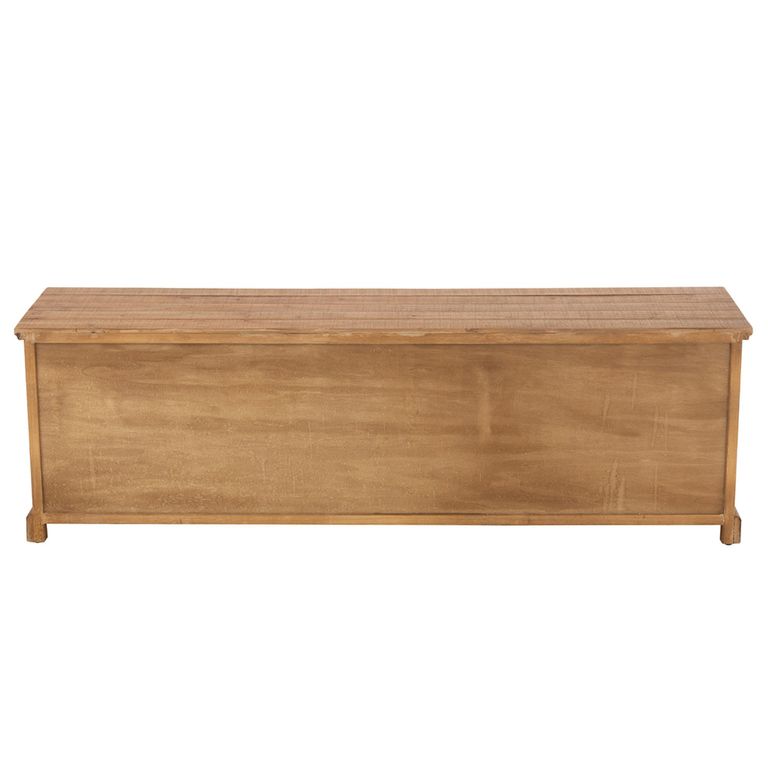 Mia TV Unit - 2 Sliding Door - 4 Drawer - 160cm - Medium - Natural Wood and Glass