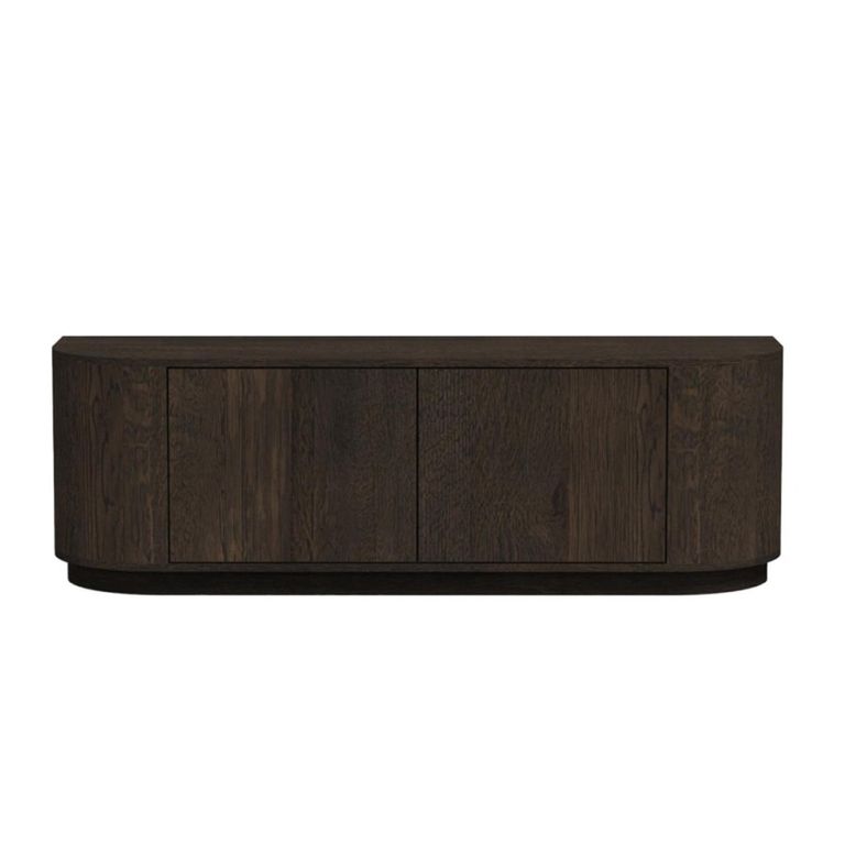 Novero Curved TV Unit - 2 Door - 140cm - Medium - Espresso Oak