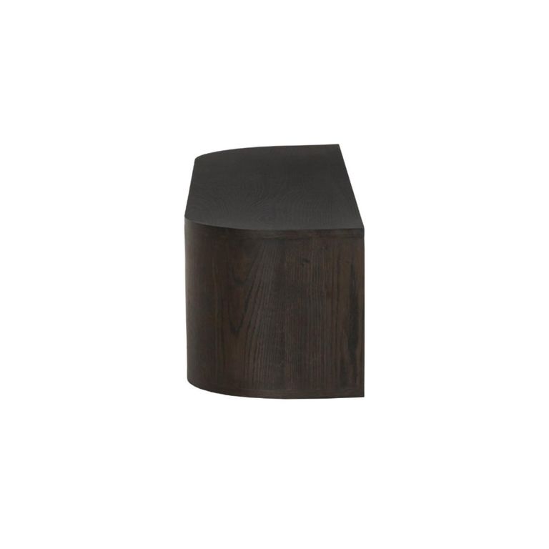 Novero Curved Floating TV Unit - 2 Door - 140cm - Medium - Wall Mounted - Espresso Oak