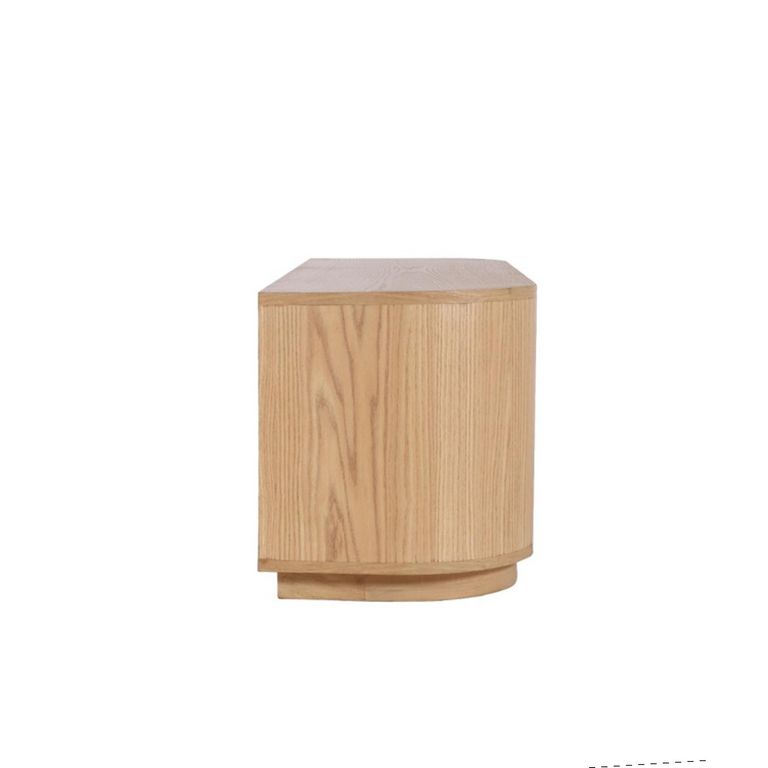 Novero Curved TV Unit - 2 Door - 140cm - Medium - Natural Oak