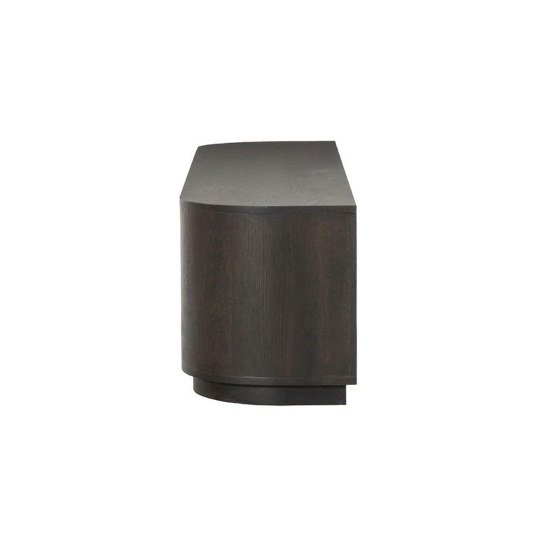 Novero Curved TV Unit - 3 Door - 180cm - Medium - Espresso Oak