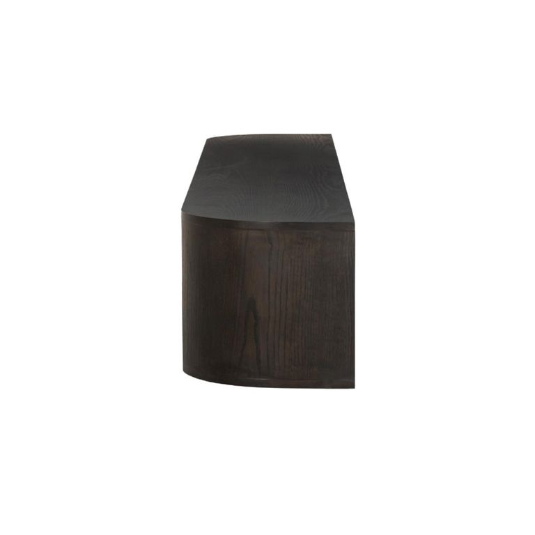 Novero Curved Floating TV Unit - 4 Door - 220cm - Large - Wall Mounted - Espresso Oak