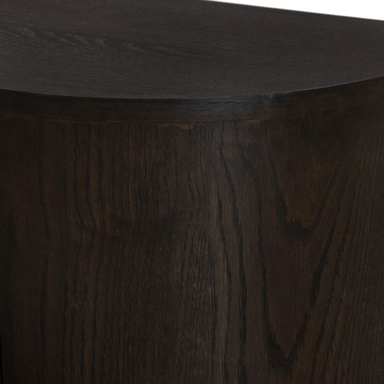 Novero Curved Floating TV Unit - 4 Door - 220cm - Large - Wall Mounted - Espresso Oak