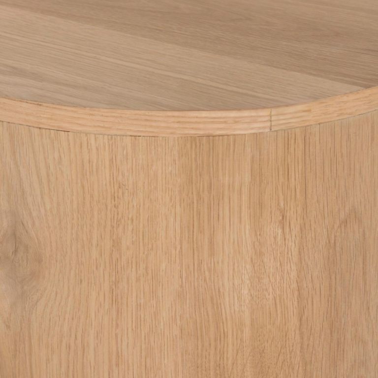 Novero Curved Floating TV Unit - 4 Door - 220cm - Large - Wall Mounted - Natural Oak
