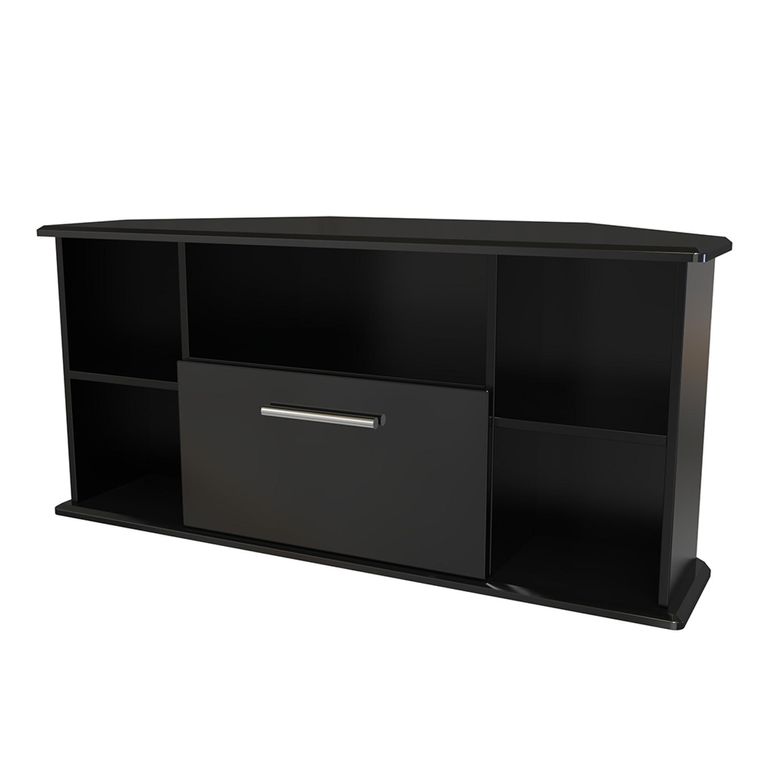 Knightsbridge Corner TV Unit - 115cm - Black Gloss