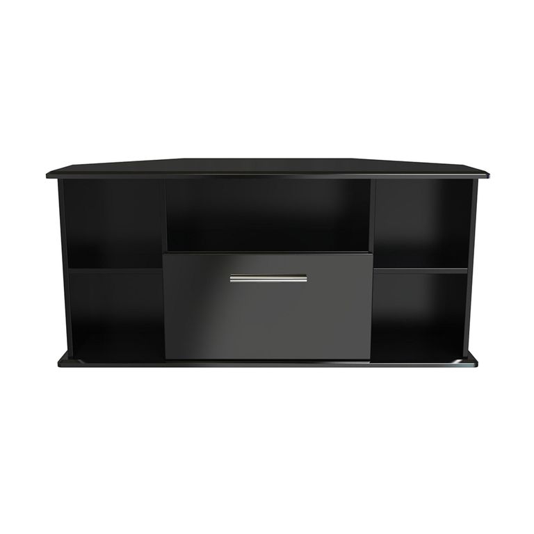 Knightsbridge Corner TV Unit - 115cm - Black Gloss