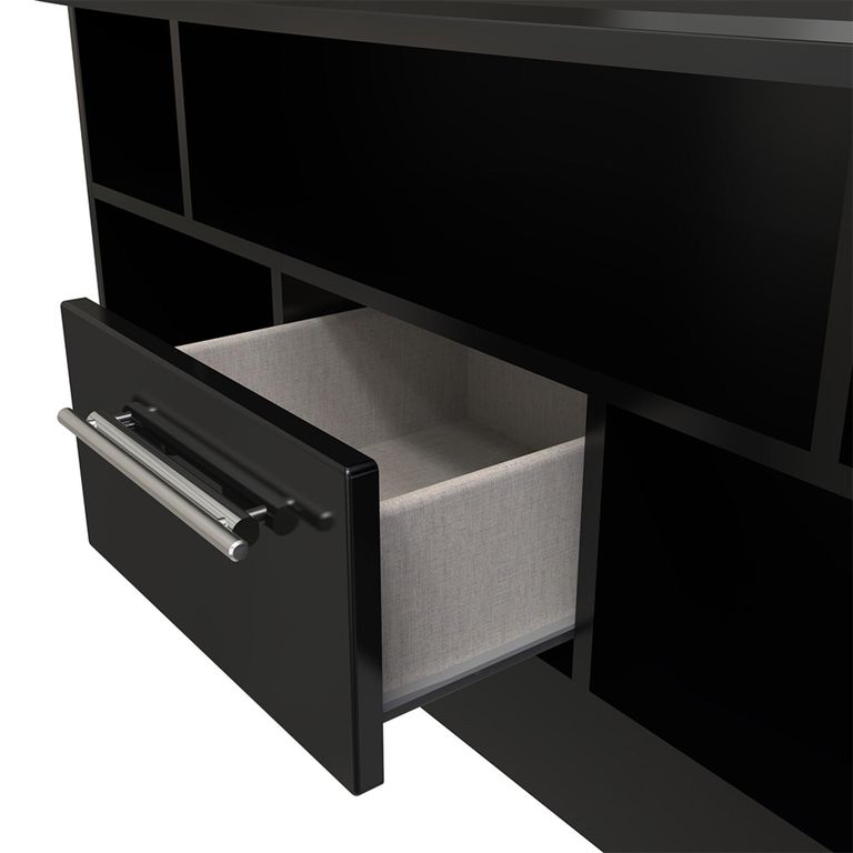Knightsbridge TV Unit - 110cm - Black Gloss