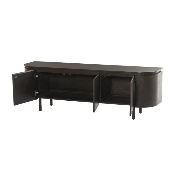 Tobago Curved TV Unit - 3 Door - 170cm - Large - Espresso Oak