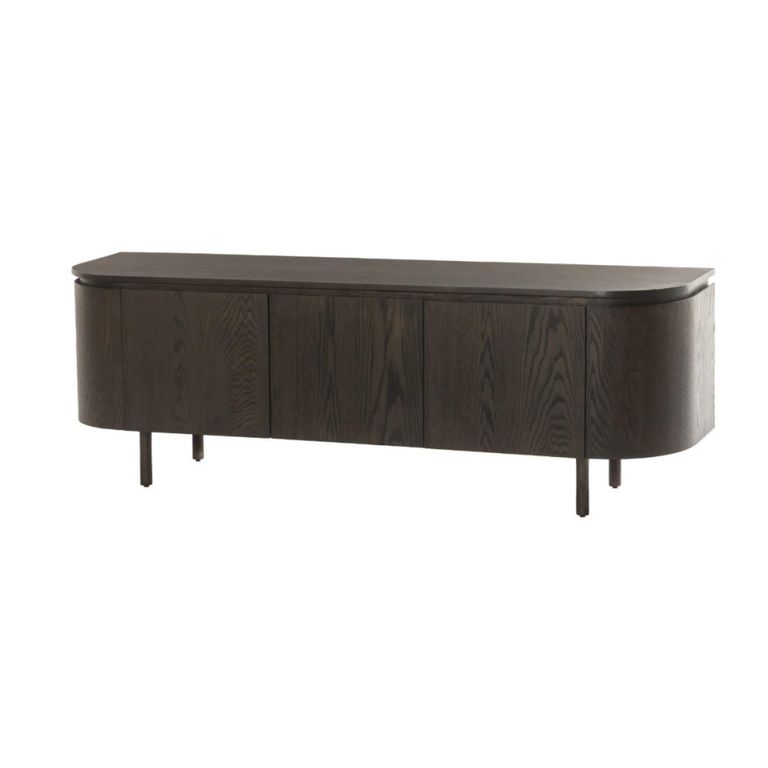 Tobago Curved TV Unit - 3 Door - 170cm - Large - Espresso Oak