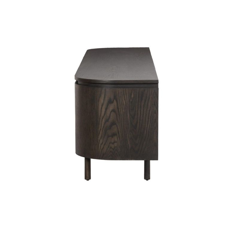 Tobago Curved TV Unit - 3 Door - 170cm - Large - Espresso Oak