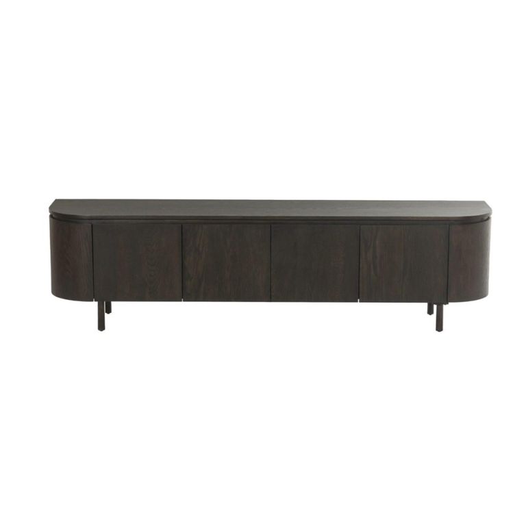 Tobago Curved TV Unit - 4 Door - 210cm - Large - Espresso Oak