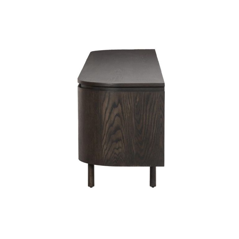 Tobago Curved TV Unit - 4 Door - 210cm - Large - Espresso Oak