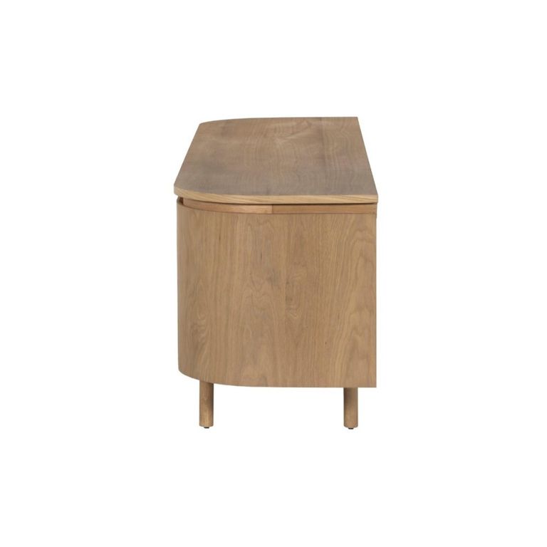 Tobago Curved TV Unit - 4 Door - 210cm - Large - Natural Oak