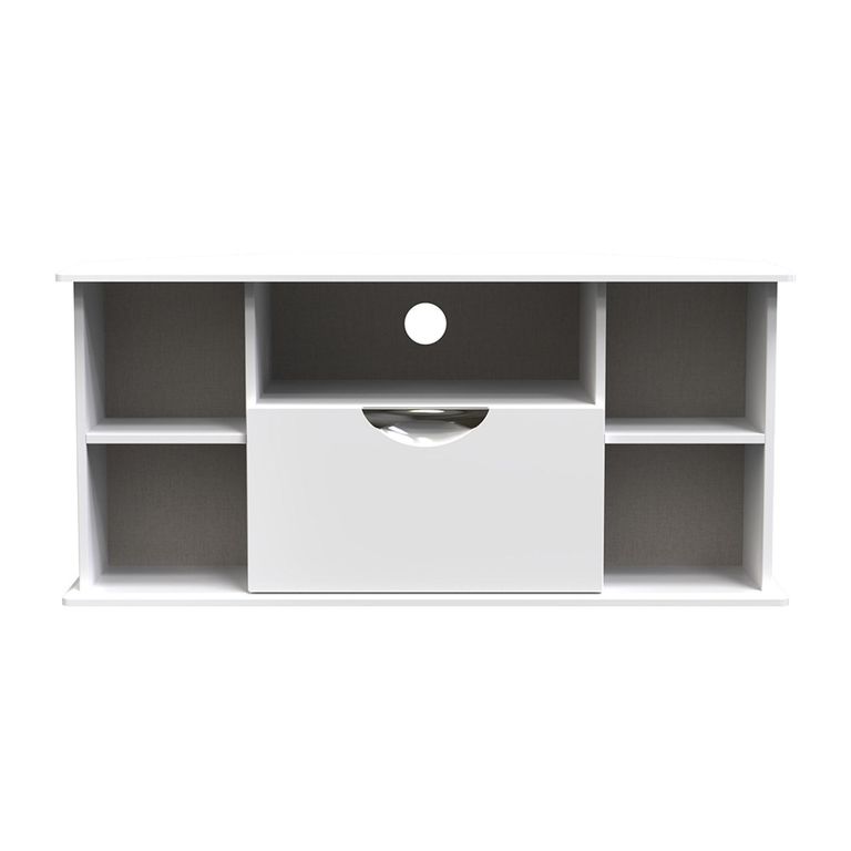 Camden TV Unit - 115cm - Corner - White Gloss