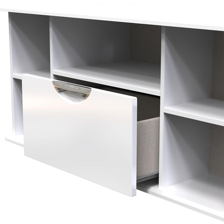 Camden TV Unit - 115cm - Corner - White Gloss