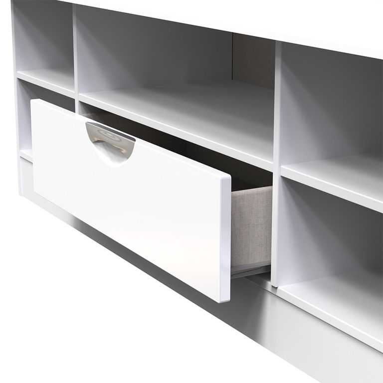 Camden TV Unit - 145cm - Wide - White Gloss
