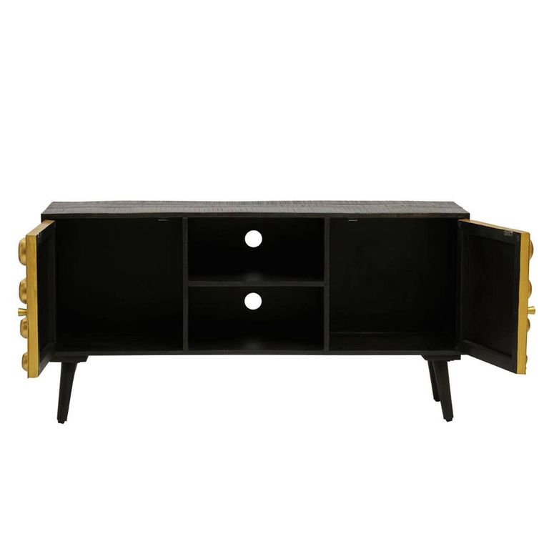 Arti TV Unit - 2 Door - Black - Mango Wood