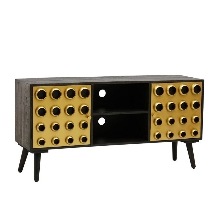 Arti TV Unit - 2 Door - Black - Mango Wood