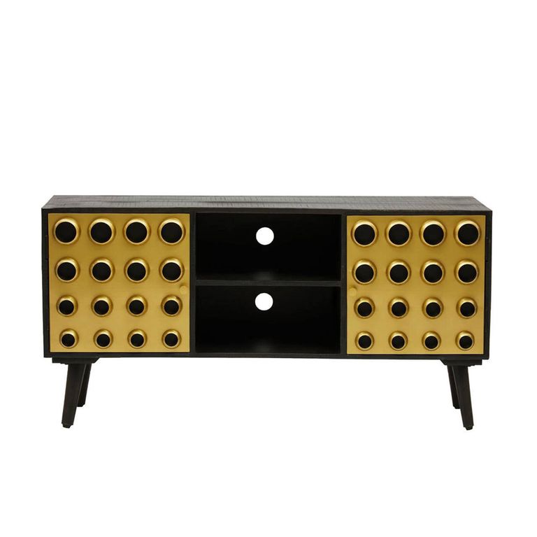 Arti TV Unit - 2 Door - Black - Mango Wood