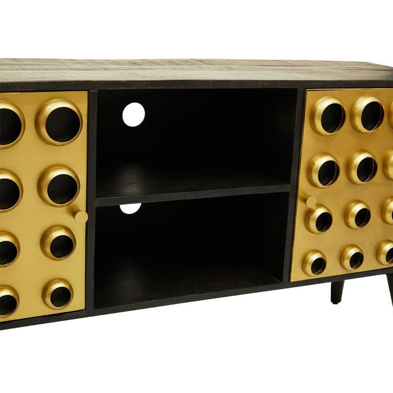 Arti TV Unit - 2 Door - Black - Mango Wood