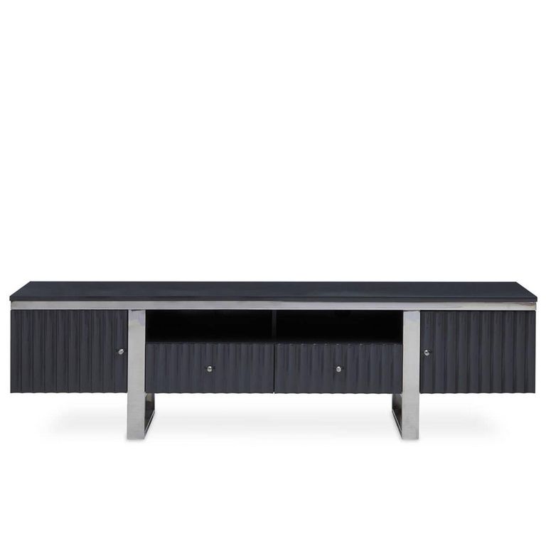 Genoa TV Unit - Storage - Fluted - Grey