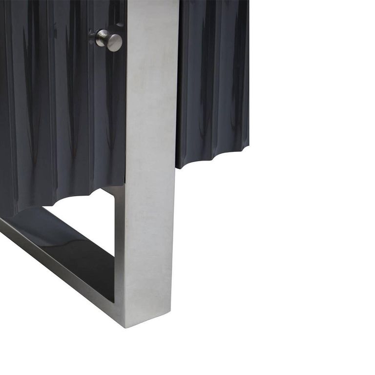 Genoa TV Unit - Storage - Fluted - Grey
